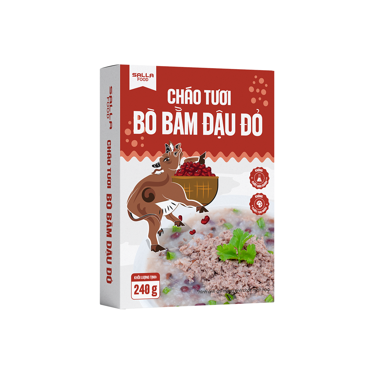 Cháo Tươi Bò Bằm Đậu Đỏ Sallafood