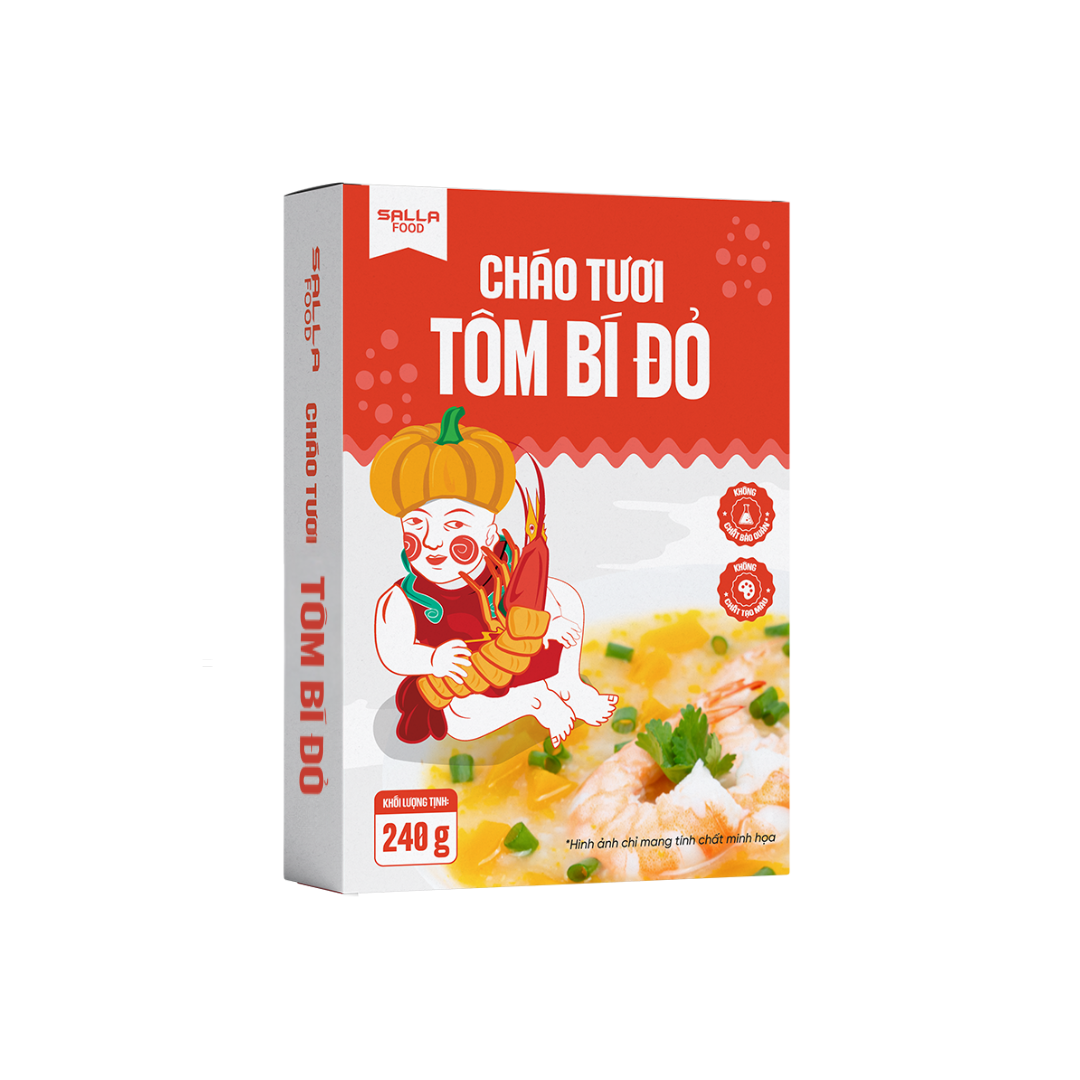 Cháo Tươi Tôm Bí Đỏ Sallafood