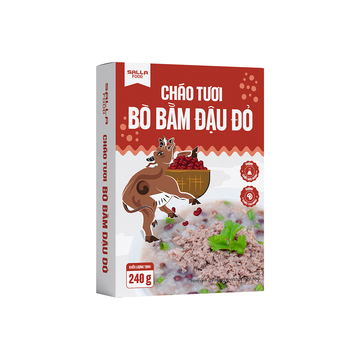 Cháo Tươi Bò Bằm Đậu Đỏ Sallafood