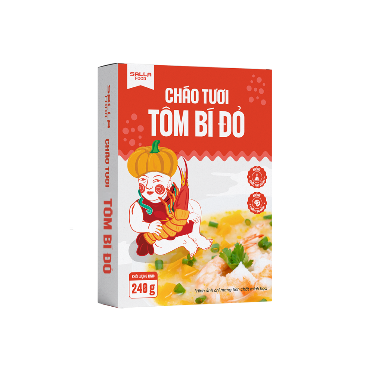 Cháo Tươi Tôm Bí Đỏ Sallafood