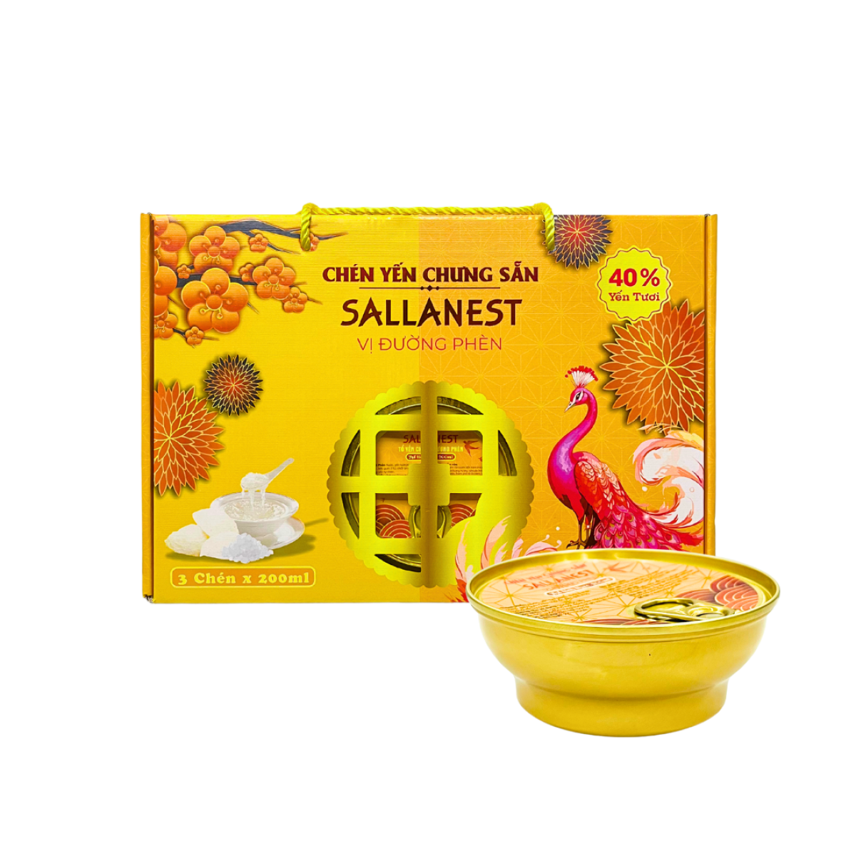 Chén Yến Chưng Sẵn Sallanest 40% Vị Đường Phèn