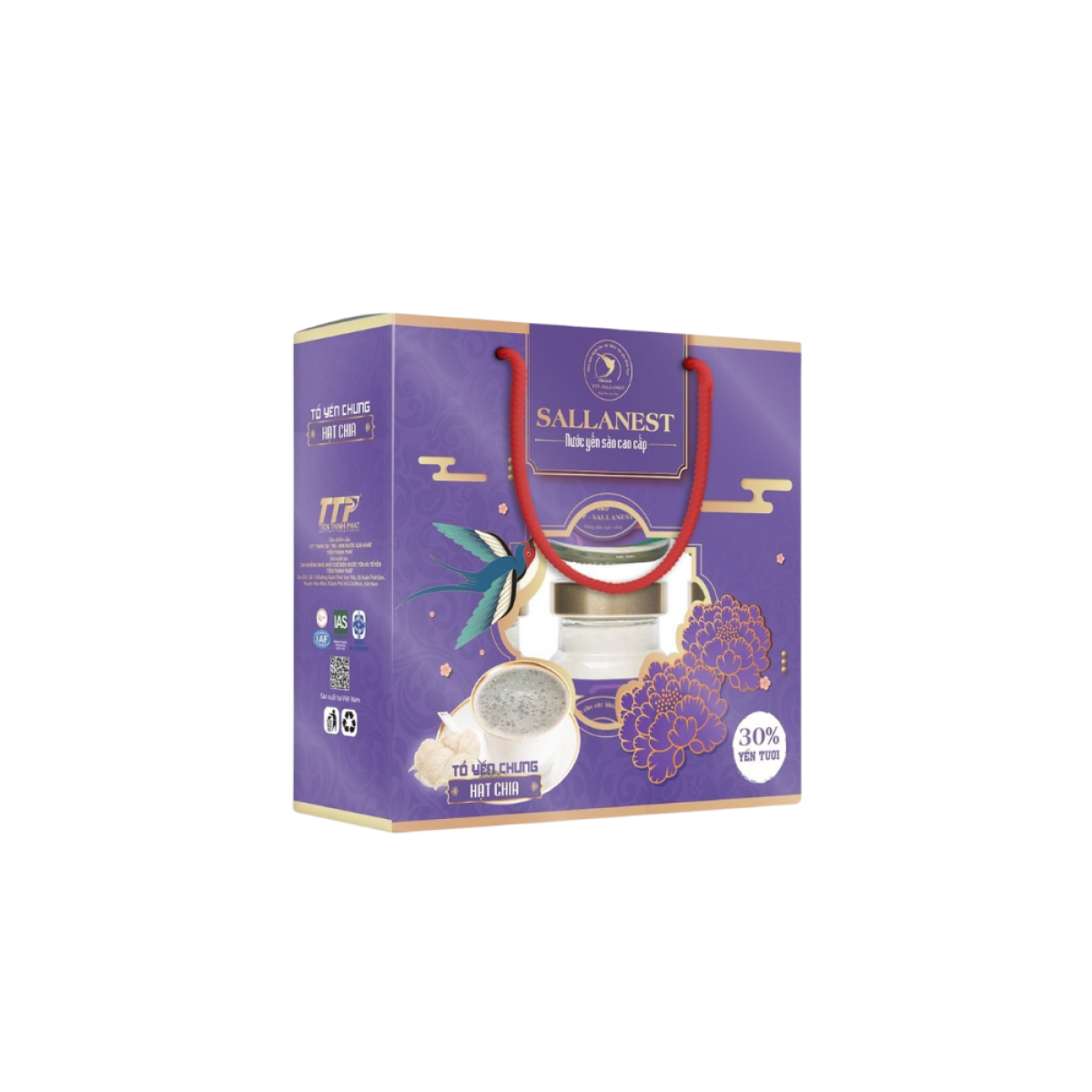 Yến Chưng Sallanest 30% Vị Hạt Chia